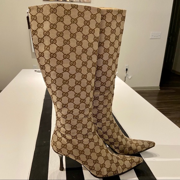 gucci monogram boots